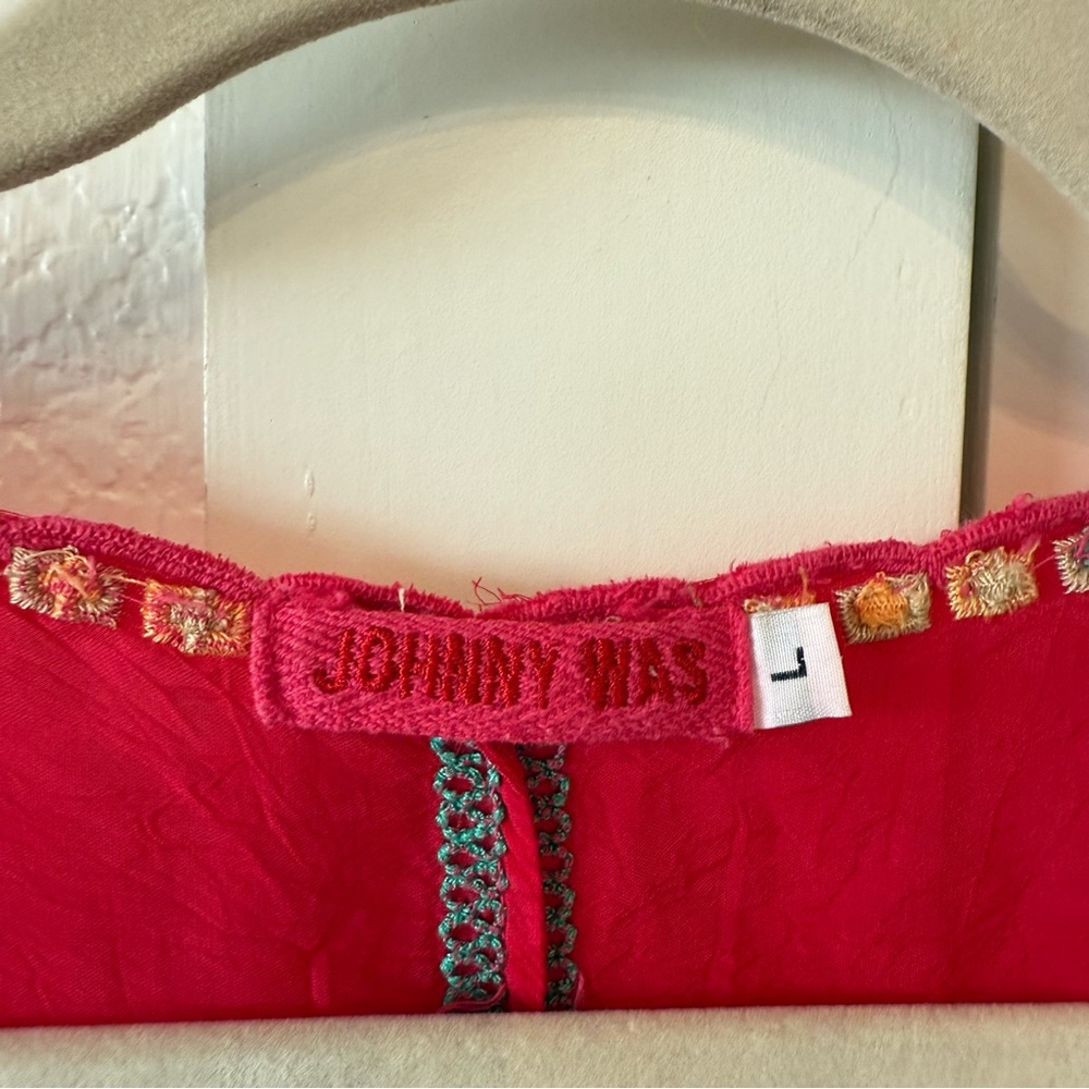 Johnny Was Red Floral Embroidered Top - Picture 3 of 5